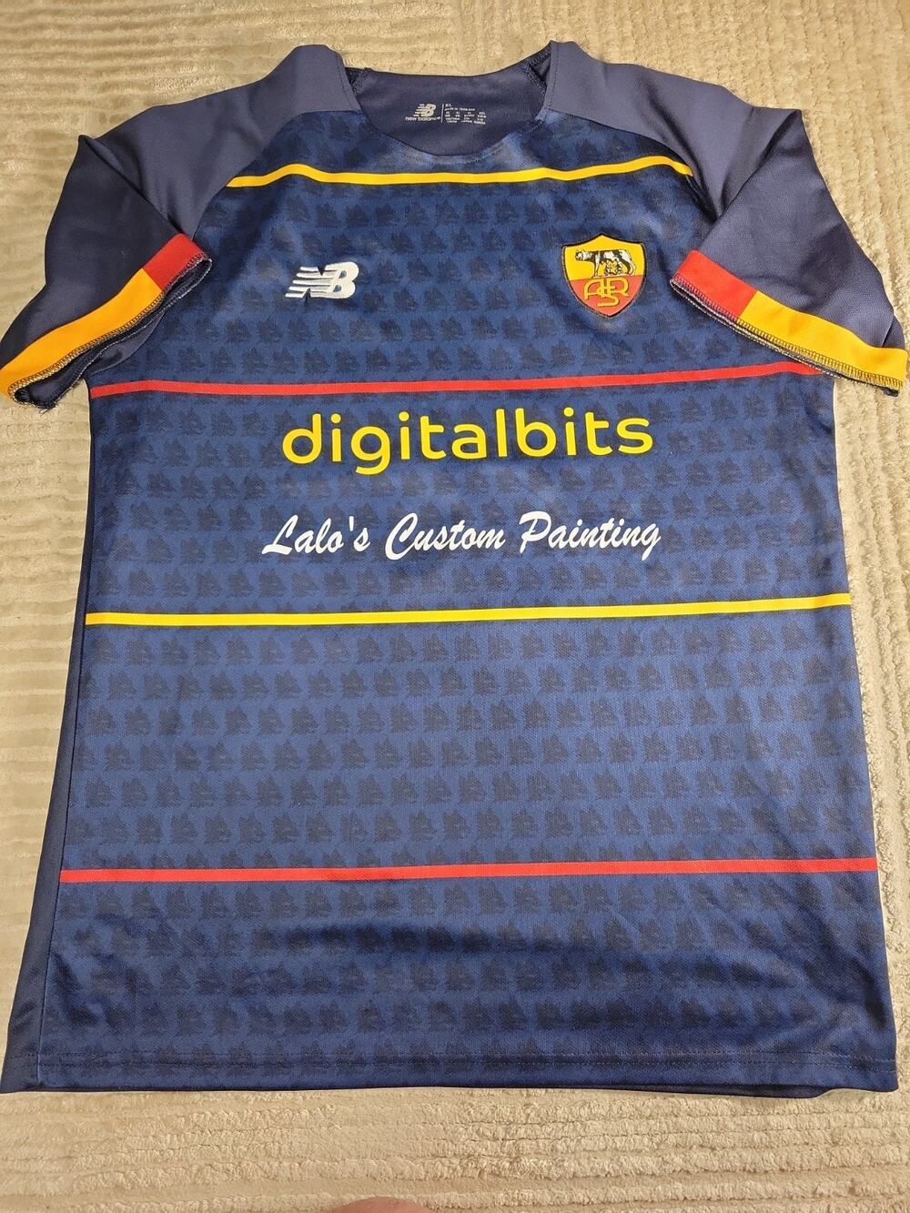New Balance Wike AS Roma Soccer Jersey Futbol Mens Size XL Adult Shirt ASR Italy